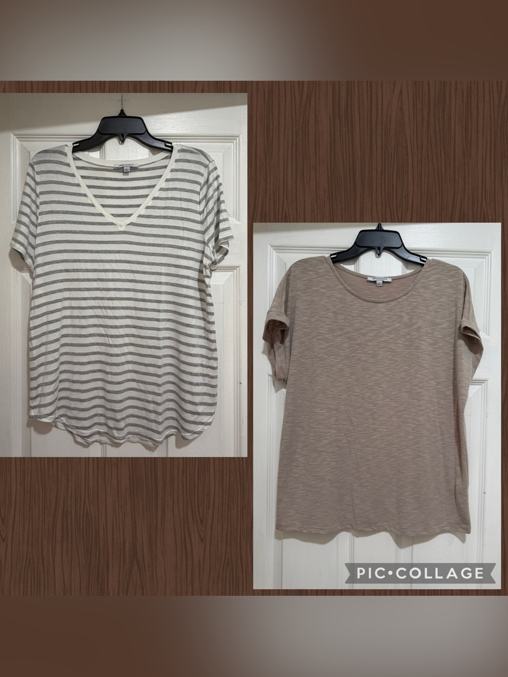 Lot of 2 Green Envelope Tops, Size Large